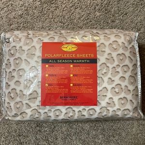 Full size Polar fleece sheets-cheetah taupe